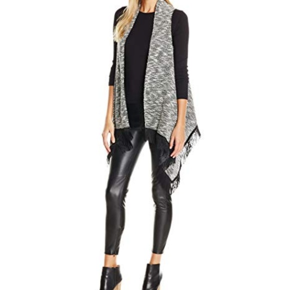 Jessica Simpson Jackets & Blazers - Jessica Simpson Black White Marled Sweater Vest L